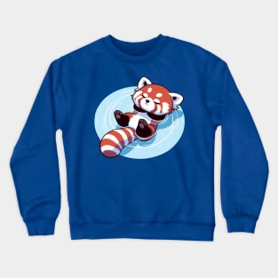 Chill Red Panda - Summer Float Relaxation Art Crewneck Sweatshirt